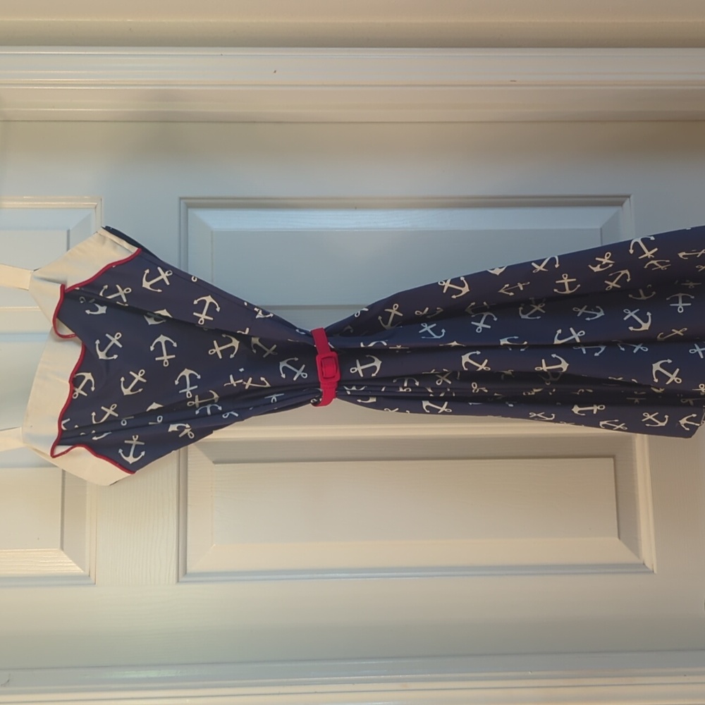 Beautiful red white and blue anchor style pinup dress size Small